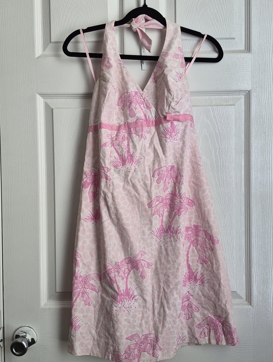 Lilly Pulitzer Dresses & Skirts - Lilly Pulitzer | size 10 | vintage halter sheath Mini Palm Pattern dress